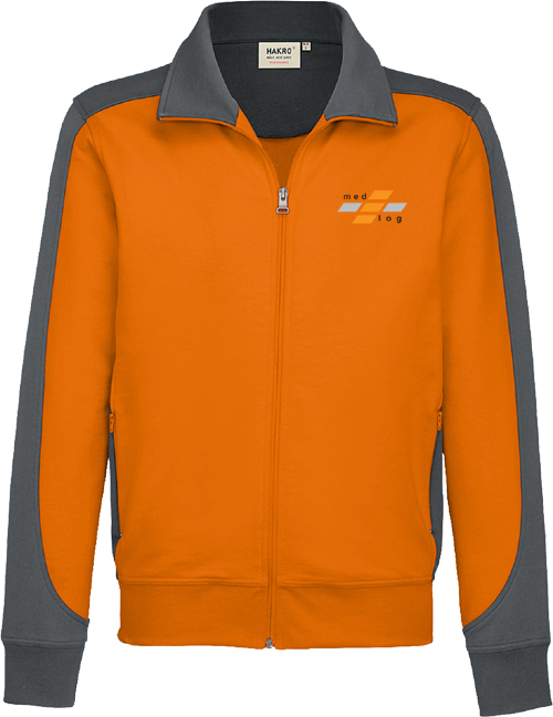 HAKRO Mikralinar® Sweatjacke Contrast  477 Medlog Dispo
